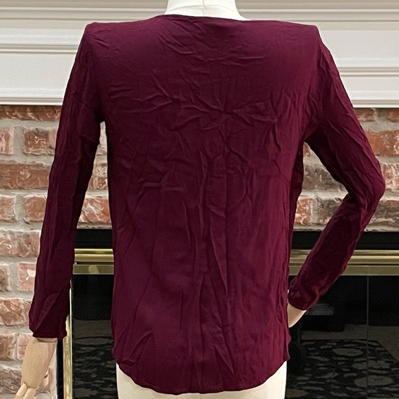 Ella Moss cranberry layered long sleeved top / XS / Excellent condition - Picture 6 of 13